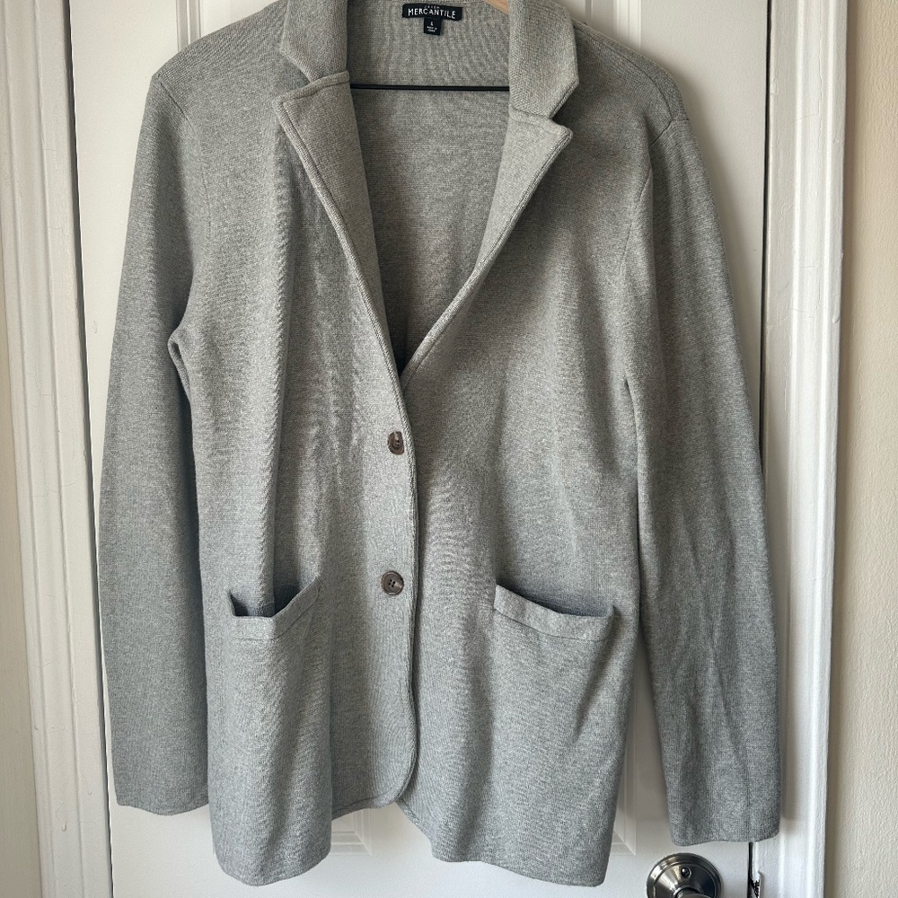 J. Crew Mercantile Gray Cotton Blazer Jacket